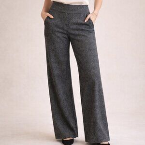 CAbi Bond Trouser Glen Plaid Wide-Leg Pants High Waist Size 6